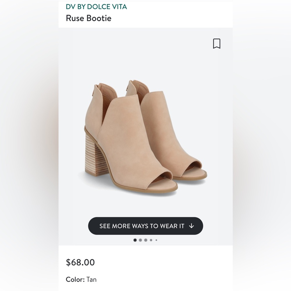 Rustic, open toe bootie - Picture 2 of 6